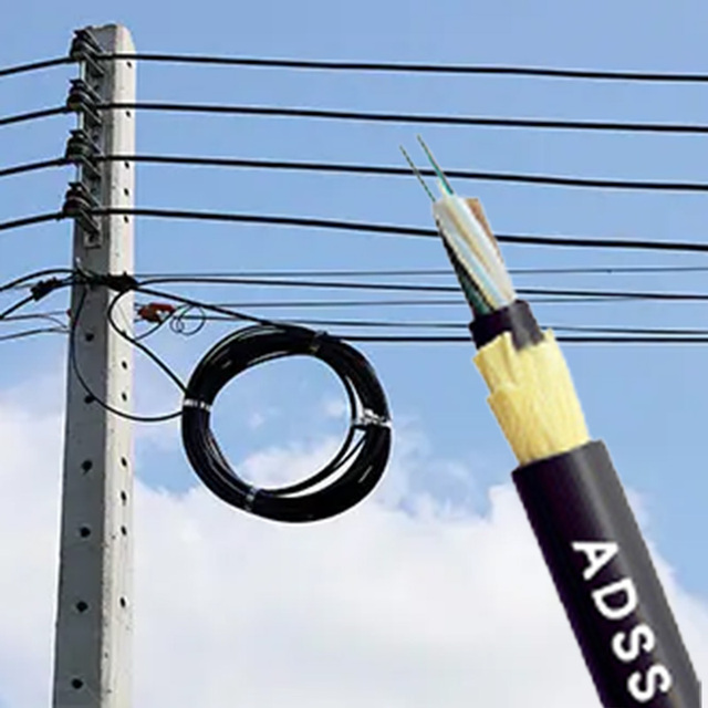 12 Core 48 Core Adss Fiber Optic Cable for Outdoor Communication Cable Aerial Single Mode Fiber Optical Cable Price Per Meter