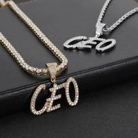 VEROMCA Hip Hop Herbe Alphabet Nombre Épissage DIY Pendentif Micro Incrusté Zircon Creative Personnalisé Hommes Femmes Collier