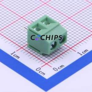 DB125-3.81-2P-GN-S Screw Terminal Block Through hole Component (THT),P=3.81mm Connector 1x2P 3.81mm Green Through Hole - Product Image 2
