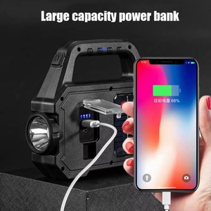 Rts nhà máy trực tiếp cao sáng LED Đèn pin năng lượng mặt trời điện được xây dựng trong pin có thể sạc lại cầm tay Torch đèn với ngân hàng điện - Product Image 2