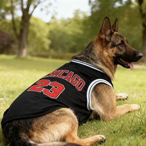 <span class=keywords><strong>Chaleco</strong></span> Casual Transpirable de Poliéster Delgado <span class=keywords><strong>para</strong></span> Perros Grandes (<span class=keywords><strong>Doberman</strong></span>, Golden Retriever, Pastor Alemán) - Estampado de Letras y Números de Verano - Product Image 2