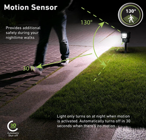 Lighting Solar <b>LED</b> Landscape Security or Strobe Path <b>Light</b> in Matte Black, <b>Motion</b> <b>Sensor</b> <b>with</b> Auto Off - Product Image 4