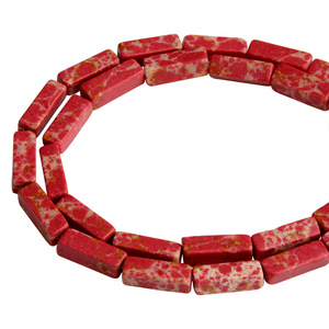 Perles en <span class=keywords><strong>pierre</strong></span> naturelle 4*13mm, forme carrée tube rouge, avec trou, couleurs mélangées, vente en gros pour accessoires de bijoux de mode DIY - Product Image 3