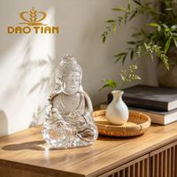 Statue de Bouddha en cristal K9 de haute qualité, figurine de méditation en verre poli, décoration Feng Shui pour la maison et cadeau spirituel