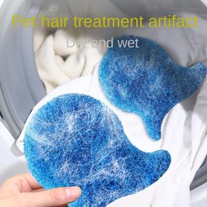 Éponge de lavage en gros pour enlever les poils d'animaux, filtre anti-peluches bleu réutilisable - Product Image 2