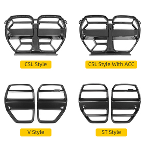 Grille de pare-chocs avant en fibre de carbone sèche de style CSL avec ACC pour <span class=keywords><strong>BMW</strong></span> G80 M3 M4 G82 G83 2021 + Grille de pare-chocs avant en maille - Product Image 2