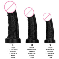 Plug anal extra-large sans œufs de 8 cm, plusieurs tailles, noir, dildo réaliste extra-long, jouet sexuel pour adultes