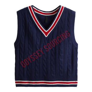 Gilet en tricot pour femme au toucher doux, broderie, écologique, respirant, élégant, superposition, printemps, automne, hiver doux, coton, col en V - Product Image 6