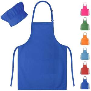 Gorro y <span class=keywords><strong>delantal</strong></span> <span class=keywords><strong>de</strong></span> Chef <span class=keywords><strong>para</strong></span> niños y niñas, personalizado, barato, OEM, promocional, azul, envío gratis - Product Image 6