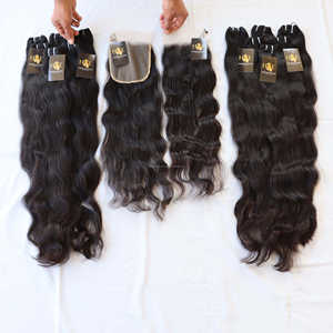 Mechones de pelo humano ondulado con cierre Frontal de encaje, 4x4, 5x5, 6x6, 13x4, 13x6, HD, encaje Frontal suizo - Product Image 5