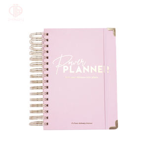 Girl Power Journal Planner 2024 Rosa 12 meses oro de lujo estampado en caliente Tapa dura con borde elástico de oro malo <span class=keywords><strong>libro</strong></span> de notas personalizado - Product Image 1
