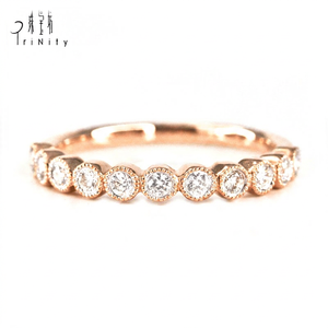 ผู้ผลิตขายส่งยอดนิยม ส่งออกแหวนทองคำแท้ 18K ประดับเพชรแท้ธรรมชาติ แหวนแบบซ้อนได้หลากสี ทำด้วยมือ - Product Image 2