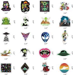 200 инопланетянин НЛО тематика голографические виниловые водонепроницаемые клейкие бумажные наклейки для ноутбуков гитары и скейтборды - Product Image 3