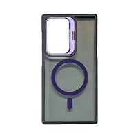 Étui magnétique de luxe pour S23 S24 FE S25 Plus S24 Ultra, design professionnel, TPU + acrylique, antichoc, finition mate