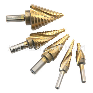 High-Speed Steel <b>Step</b> <b>Drill</b> Set 1/4-3/8 3/16-7/8 1/4-3/4 1/8-1/2 3/16-1/2 Titanium Coated For Drilling Carbon Steel - Product Image 4