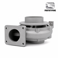 Échantillon de prototype d'impeller de turbine en alliage d'aluminium, imprimé en 3D par SLM de qualité industrielle, avec détails aérodynamiques complexes