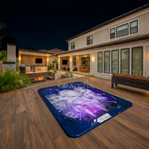 <span class=keywords><strong>Spa</strong></span> Whirlpool moderne autoportant extérieur, bain à remous écoénergétique avec système <span class=keywords><strong>d</strong></span>'eau salée, 5 places avec 113 jets - Product Image 4