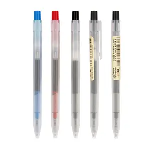 قلم جل أسطواني سائل مستقيم موضة جديدة 0.5 مم 0.7 مم أسود سريع الجفاف قلم حبر دائري