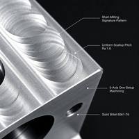 Support en aluminium usiné de précision en forme de C avec deux alvéoles de précision, ±0,02 mm, en aluminium massif OEM