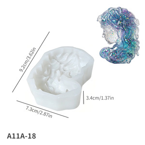 Moule en silicone YS Méduse, statue de Gorgone de la mythologie grecque, pour la fabrication de bougies parfumées, de savons, de résine, de plâtre et de ciment (outil DIY) - Product Image 6