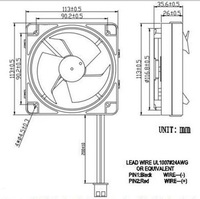 Ventilateurs axiaux de refroidissement DC 12V 24V 11038 11CM 110x110x38mm à faible bruit et économie d'énergie pour alimentation électrique spéciale