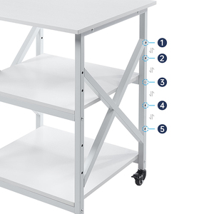 <span class=keywords><strong>ชั้น</strong></span>วางเครื่องพิมพ์ JH-Mech สำหรับจัดระเบียบ<span class=keywords><strong>โฮม</strong></span>ออฟฟิศอเนกประสงค์ ปรับความสูงได้ 3 <span class=keywords><strong>ชั้น</strong></span> สีขาว พร้อมล้อเลื่อน วัสดุโลหะ - Product Image 2