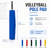 Protection de poteau de volley-ball pour écoles et universités, avec logo personnalisé, en mousse haute densité, conforme aux normes NCAA NFHS, pour compétition et entraînement en salle de sport