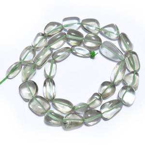 Green <b>Amethyst</b> Nugget Beads Smooth Polished Gemstone Beads 8x10mm To 9x15mm - Product Image 4