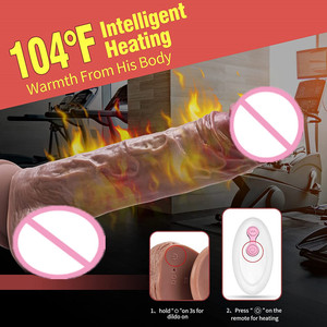 Thrusting Silicone Vibrator Heating Function 9.8 Inch Dildo Realistic Ball Strong <b>Suction</b> Cup Life Waterproof Eco-Friendly 360 - Product Image 2