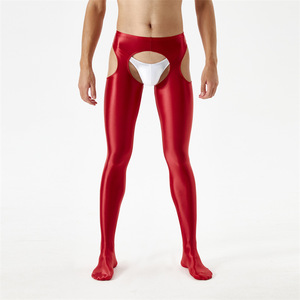 Collants sans entrejambe King Mcgreen Star Men, brillants, découpés, taille haute, effet huileux, fins, lingerie <span class=keywords><strong>sissy</strong></span>, vêtements de nuit sexy - Product Image 2