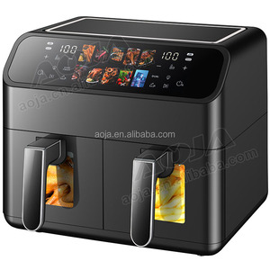 Freidora De aire Digital profesional De 10L, <span class=keywords><strong>doble</strong></span> cajón, Freidora De Aire, electrodomésticos De cocina, freidora De aire inoxidable Dual con ventana Visual - Product Image 6