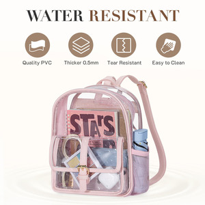 Sac à dos transparent personnalisé avec logo, sac à dos imperméable en PVC, sac à dos multi-compartiments transparent pour l'extérieur - Product Image 4