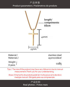 Mode Simple Plain Peronal Personnalisé En Acier Inoxydable Croix Collier Argent Noir PVD Plaqué <span class=keywords><strong>Or</strong></span> Croix Pendentif Collier - Product Image 6