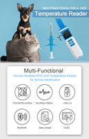 Lector de Sensor de Temperatura RFID de 134.2kHz, HDX FDX-B, Escáner de Microchip para Perros y Gatos, Escáner Portátil con Pantalla OLED, ABS, Escáner de Chips para Mascotas