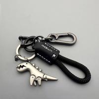 Porte-clés Dinosaure Mignon pour Femmes et Hommes, en Corde Tressée, Porte-clés de Voiture, Breloque de Sac en Métal Dessin Animé, Anneau de Clés pour Sac à Dos, Accessoire Cadeau