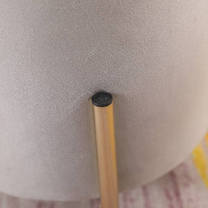 Otomana Elegante y Sencilla con Diseño de Patas Cromadas, Forma Redonda, Tapizada en Terciopelo, Mueble para Sala de Estar, Taburete y Otomana para el Hogar - Product Image 5