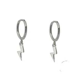Simple and Elegant S925 Silver Earrings for Women, Hoops and Studs with Lightning Fine Jewelry for Cross-border e-commerce