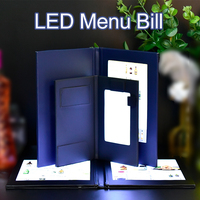 Folder Menu Hotel Cafe Restoran Wine dengan Cetak Logo, Buku Menu Digital LED A4 Double Pane
