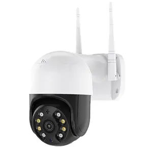 Kamera CCTV Keamanan, 2022 1080P PTZ Wifi IP Luar Ruangan 4X Zoom Digital AI Deteksi Manusia H.265 P2P Audio 2MP