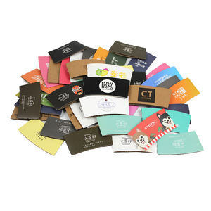 Funda de papel impresa desechable personalizada, funda de taza de café corrugada de cartón con logotipo - Product Image 1