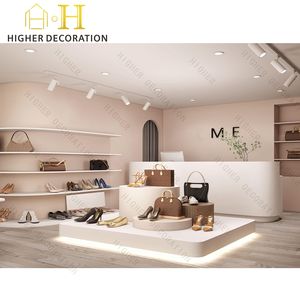 Moderno personalizado bolsas vitrina bolso <span class=keywords><strong>de</strong></span> madera soporte <span class=keywords><strong>de</strong></span> exhibición Led luz zapato mesa <span class=keywords><strong>de</strong></span> exhibición - Product Image 4