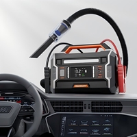 Démarreur de voiture LiFePO4 12V avec compresseur d'air, station d'alimentation portable 60000mAh, pompe à air multifonctionnelle 10-en-1