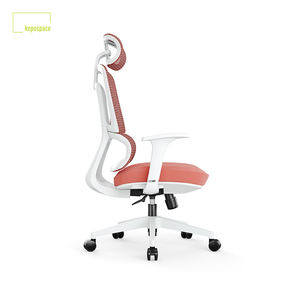 Chaises de bureau ergonomiques pivotantes KEPO rouges avec dossier en maille confortable et réglable pour le travail - Product Image 3