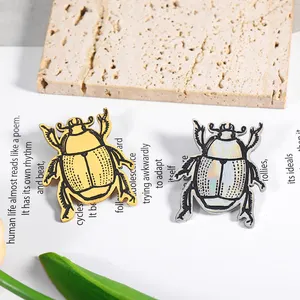 Avrupa ve amerikan moda paslanmaz çelik böcek pin hayvan Beetle kızlar broş kadınlar için