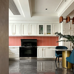 Juego de Muebles de Cocina Franceses Modernos con Paneles <span class=keywords><strong>OSB</strong></span> Personalizables, Acabado Pintado de Lujo, Múltiples Opciones de Color - Product Image 1