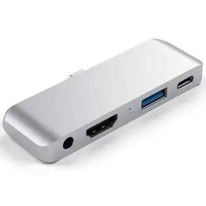 Hub 4 en 1 type c + USB3.0 + type c + adaptateur de station audio jack 3.5mm pour nouvel ipad surface <span class=keywords><strong>google</strong></span> Lumia samsung - Product Image 1