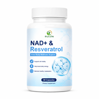 Capsules OEM NAD+ Resvératrol 120mg 300mg pour le Métabolisme Énergétique Cellulaire, Antioxydant, Soutien au Bien-être, 60 Capsules