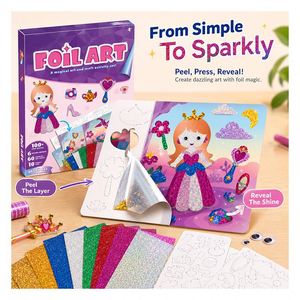 Set de Manualidades con Láminas Brillantes para Pintar Tarjetas, Diseño de Princesa Real, Juguete Creativo Hecho a Mano para Niñas - Product Image 3