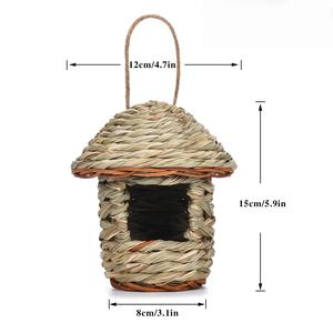 JSD toptan Hummingbird evleri Birdhouses el dokuması açık asılı doğal yuvalar katı desen düşük fiyat kuşlar için - Product Image 6