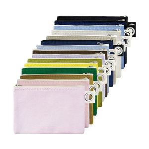 Sacs fourre-tout promotionnels en toile avec fermeture éclair, multicolores, pour maquillage, monnaie et cosmétiques, personnalisables - Product Image 4